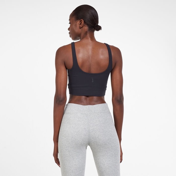 NIKE Yoga Luxe Crop Top Long-Line Light-Support Non-Padded Sports Bra - Picture 3 of 6